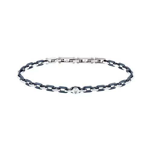 Maserati Stál Armband M/bláum keramik Hlekkjum 19,5+3CM