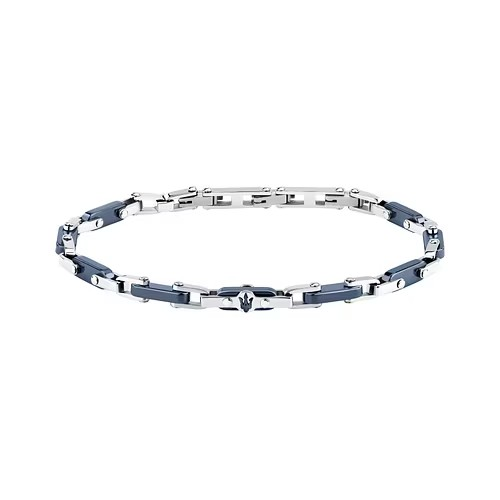 Maserati Stál Armband M/bláum keramik Hlekkjum 19,5+3,5CM
