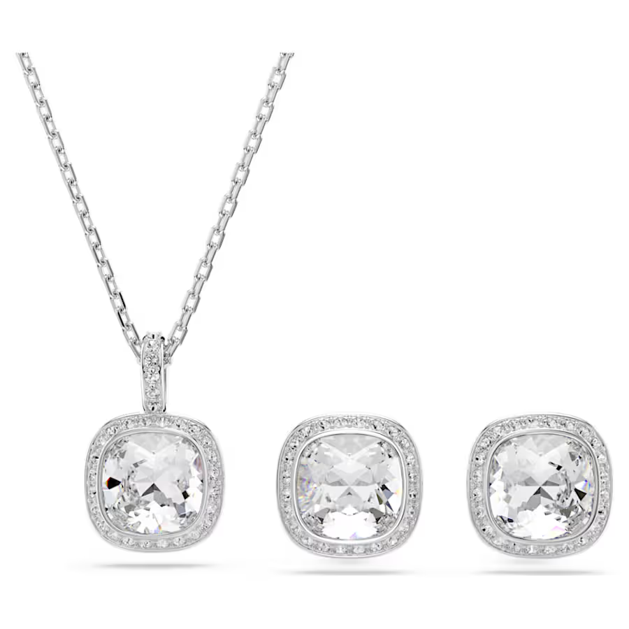Swarovski Una Sett: Hálsmen og Eyrnalokkar