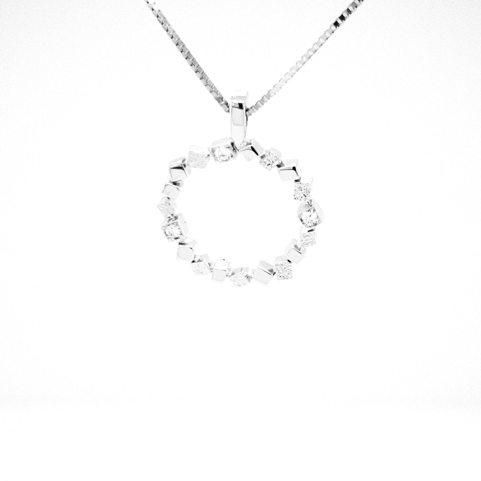 Icecold Gull hálsmen minna, Stuðlar, með 3 demöntum