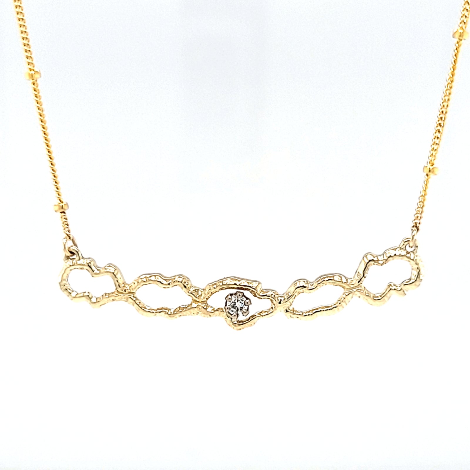 Gull Hálsmen með demanti