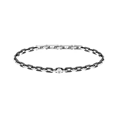 Maserati Stál Armband M/svörtum keramik Hlekkjum 19,5+3CM