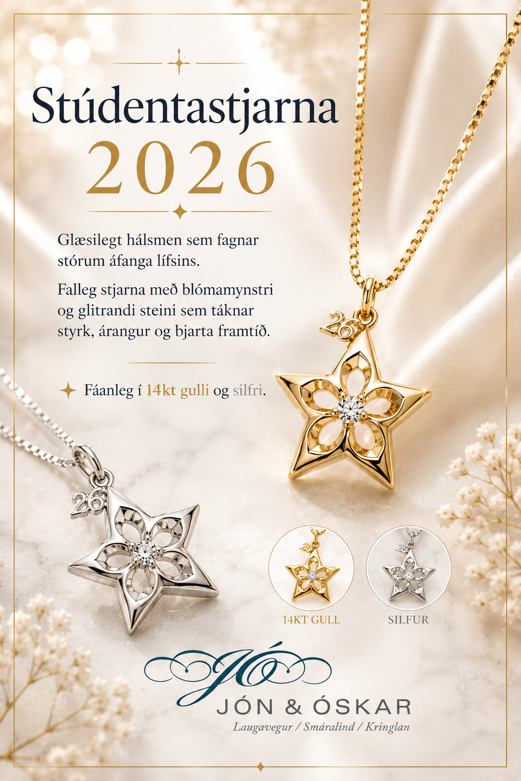 Stúdentastjarnan 2026 <br> Gull hálsmen