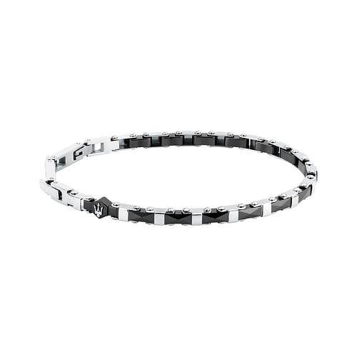 Maserati Stál Armband M/svörtum keramik Hlekkjum 18,5+3,5CM