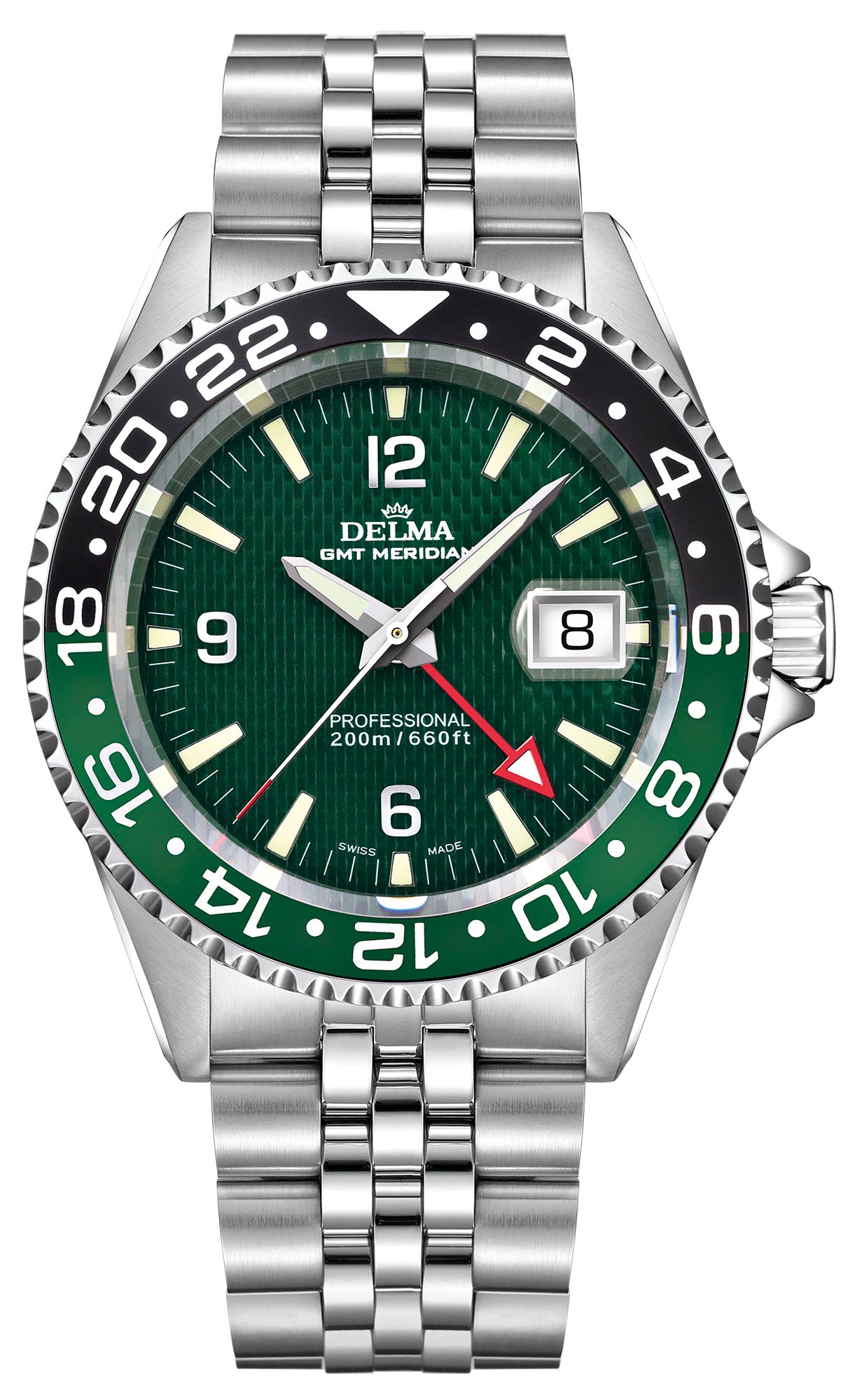 Delma Santiago, GMT, Grænt, 43mm