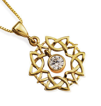 Icecold - Hekla Gull Hálsmen Með Hvítum Zirconia Steini - jonogoskar.is