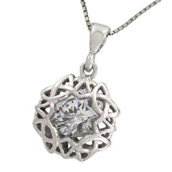 Icecold - Hekla Silfur Hálsmen Með Hvítum Zirconia Steini - jonogoskar.is