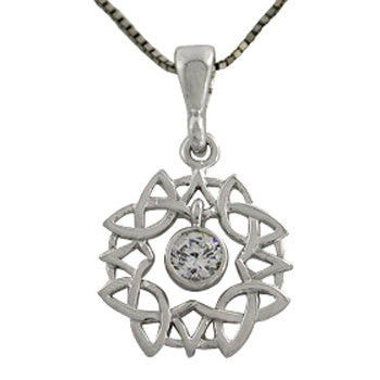 Icecold - Hekla Silfur Hálsmen Með Hvítum Zirconia Steini - jonogoskar.is