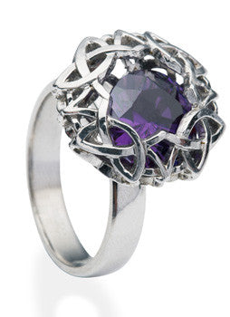 Icecold - Hekla Silfurhringur Með Fjólubláum Zirconia Steini - jonogoskar.is